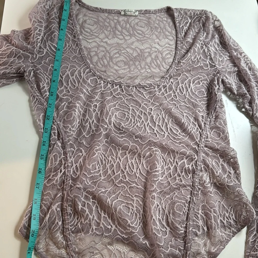 Free‎ People Intimately in My Head Sheer Lace Lilac Purple Bodysuit Size M - NEW